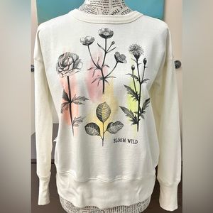 COPY - Women's Fifth Sun B￼otanical Floral Colorful Sweatshirt  Bloom Wild Crea…